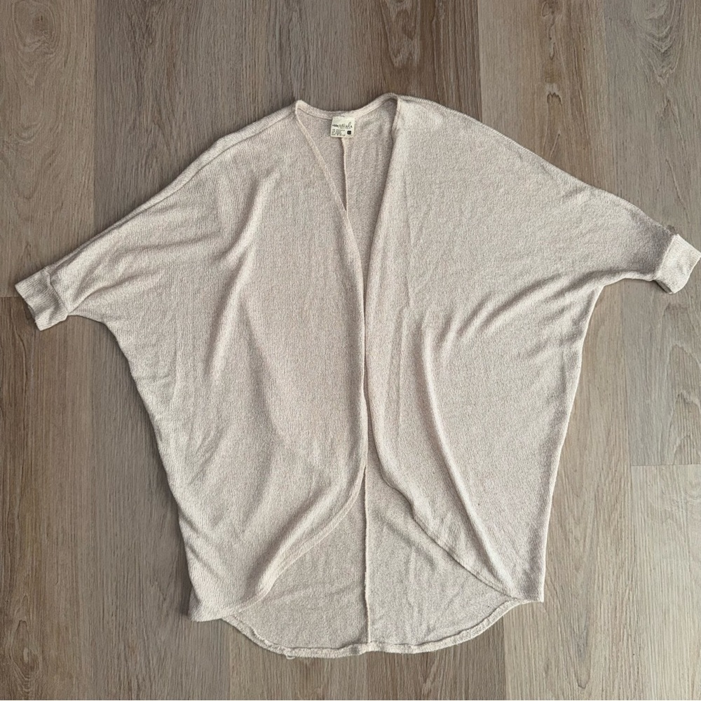 Essentials by Full Tilt Cream Open Front Cardigan - Size XS